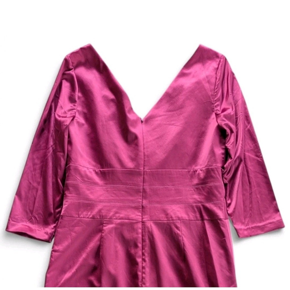 Kay Unger Cranberry Satin Dress Holiday Cocktail Party 12 - Picture 7 of 12